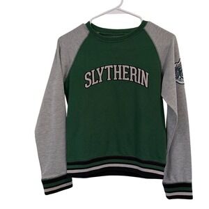 Harry Potter Slytherin Sweatshirt Kids Large Universal Studios Hogwarts Raglan